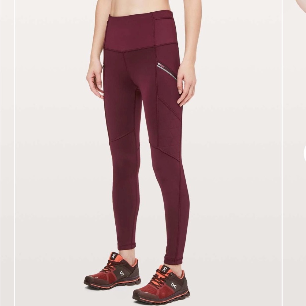 Lululemon Athletica Red High-Waisted Leggings